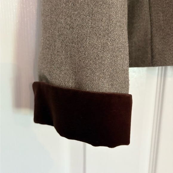 Vintage Christian Dior Double Breasted Brown Blazer Velvet Collar/Cuffs Sz 14 - Picture 2 of 9